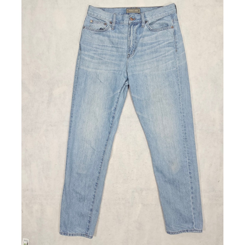 J.Crew Point Sur Jeans Womens 30 Whisker Wash Light Blue Straight Leg Mid-Rise